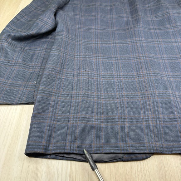 Canali For Bloomingdales Wool Lana Sport Coat Italy Windowpane 2 Button Size 38R - Picture 14 of 16